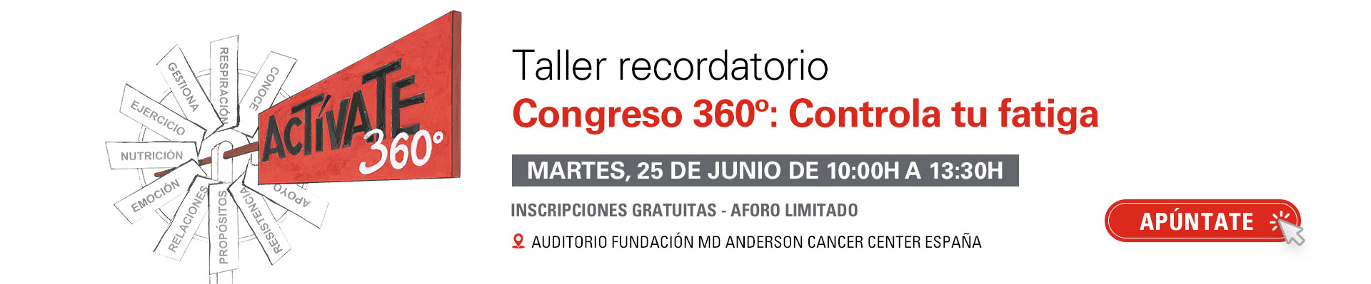 Taller recordatorio Congreso 360º: Controla tu fatiga