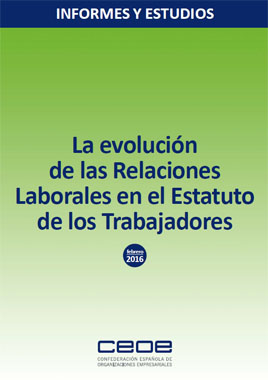 LA EVOLUCIÓN DE LAS RELACIONES LABORALES EN EL ESTATUTO DE LOS TRABAJADORES. Este documento resume la evolución normativa del Estatuto de los Trabajadores, desde su entrada en vigor hasta la actualidad.<br />
<br />
LA EVOLUCIÓN DE LAS RELACIONES LABORALES EN EL ESTATUTO DE LOS TRABAJADORES<br />
<br />
1. Evolución histórica<br />
<br />
2. La Constitución Española de 1978<br />
<br />
3. El Estatuto de los Trabajadores de 1980<br />
<br />
4. Modificaciones en el Estatuto de los Trabajadores de 1995<br />
<br />
5. Aproximación cuantitativa a los instrumentos normativos en materia laboral y de seguridad social publicados entre 1995 y 2015<br />
<br />
6. Principales materias relacionadas con el Estatuto de los Trabajadores y su evolución<br />
<br />
7. Creación de empleo<br />
<br />
8. Gestión de la ejecución y/o salida de la relación laboral<br />
<br />
9. Negociación colectiva<br />
<br />
10. Nuevo Texto Refundido del Estatuto de los Trabajadores<br />
<br />
11. Anexo A. Relación de cambios normativos en el Estatuto de los Trabajadores desde 1995<br />
<br />
12. Anexo B. Principales normas vinculadas con las relaciones laborales dictadas desde 1995 a 2015<br />
<br />
13. Anexo C. Principales acuerdos firmados por los interlocutores sociales desde 1995 a 2015
