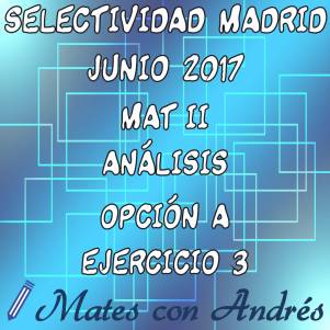 SELECTIVIDAD PAU EBAU EVAU MATEMÁTICAS II JUNIO 2017 MADRID – ANÁLISIS 01