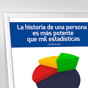 La historia de una persona es más potente que mil estadísticas. <p>Con la emoción se conquista a la audiencia, es más fácil conectar con el público a través de una historia que de un dato.</p>